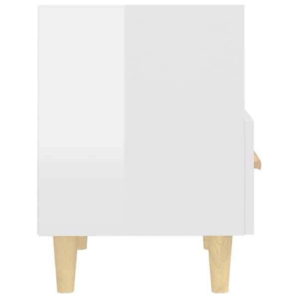 vidaXL Sängbord vit högglans 40x35x47 cm Vit