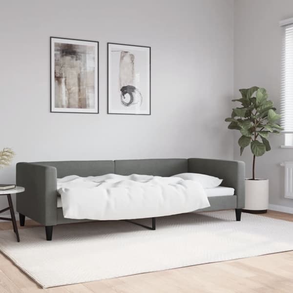 vidaXL Dagbädd mörkgrå 90x200 cm tyg Grå
