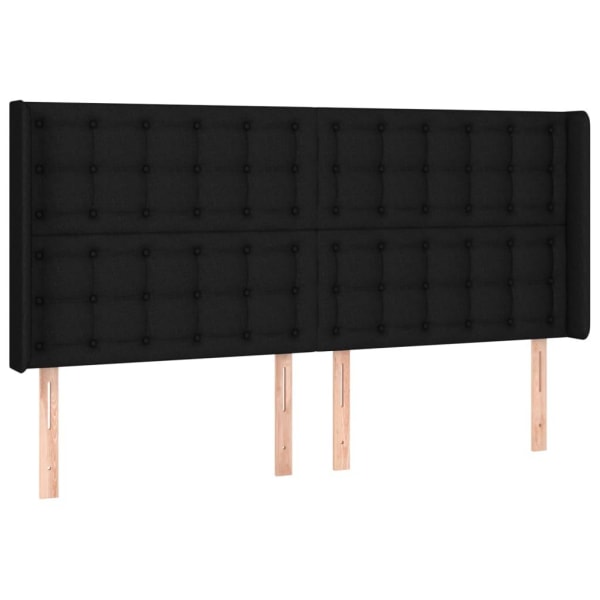 vidaXL Sänggavel med kanter svart 203x16x118/128 cm tyg Svart