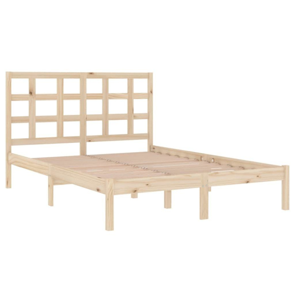 vidaXL Sängram massivt trä 200x200 cm Brun