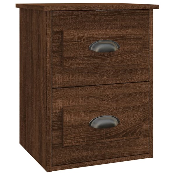 vidaXL Väggmonterad sängbord 2 st brun ek 41,5x36x53cm Brun