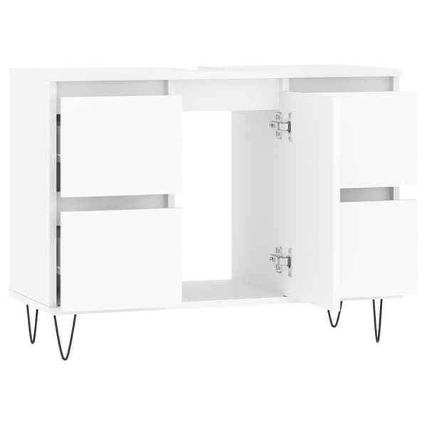 vidaXL Badrumsskåp vit 80x33x60 cm konstruerat trä Vit