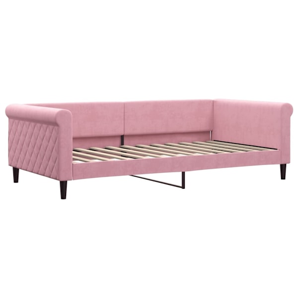 vidaXL Dagbädd utdragbar med lådor rosa 100x200 cm sammet Rosa
