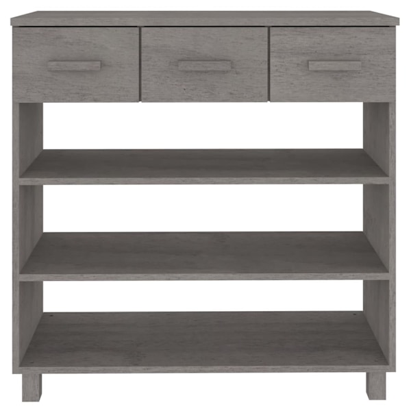 vidaXL Konsolbord HAMAR ljusgrå 90x35x90 cm massiv furu grå