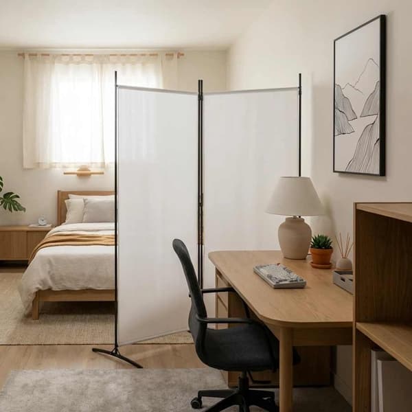 vidaXL Rumsavdelare 2 panel vit 175x180 cm tyg Vit