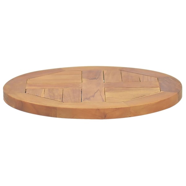 vidaXL Bordsskiva i massiv teak rund 2,5 cm 40 cm Brun