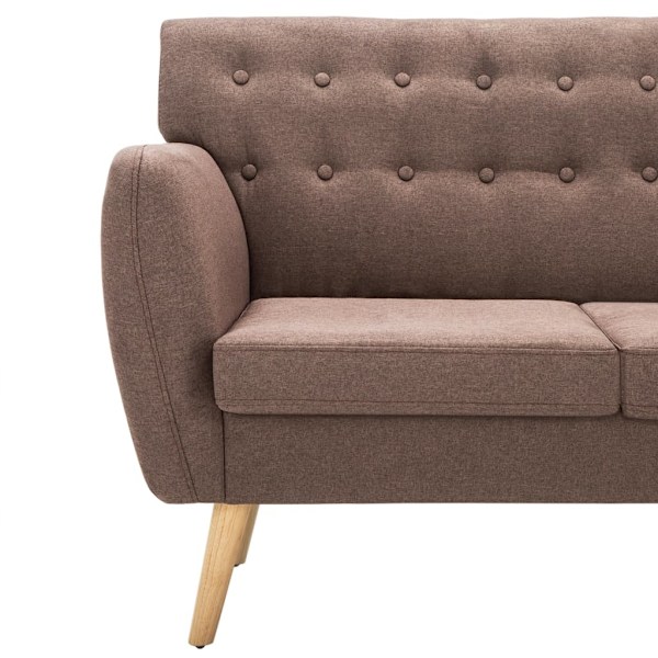 vidaXL 3-sitssoffa med tygklädsel 172x70x82 cm brun Brun