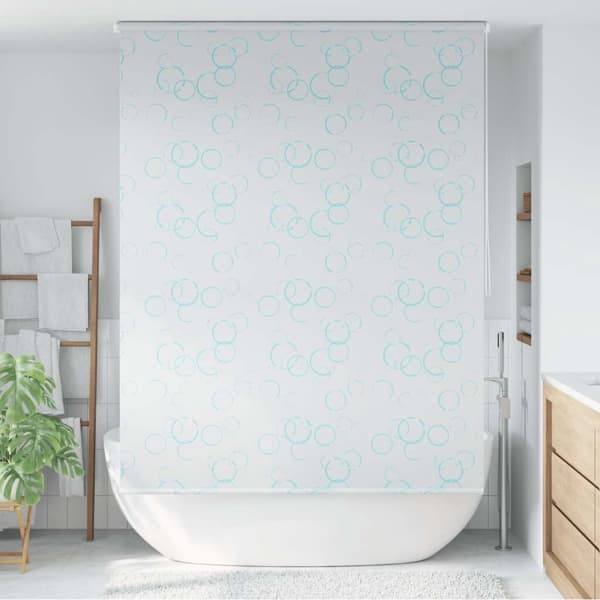 vidaXL Rullgardin för dusch 140x240 cm bubbla Vit