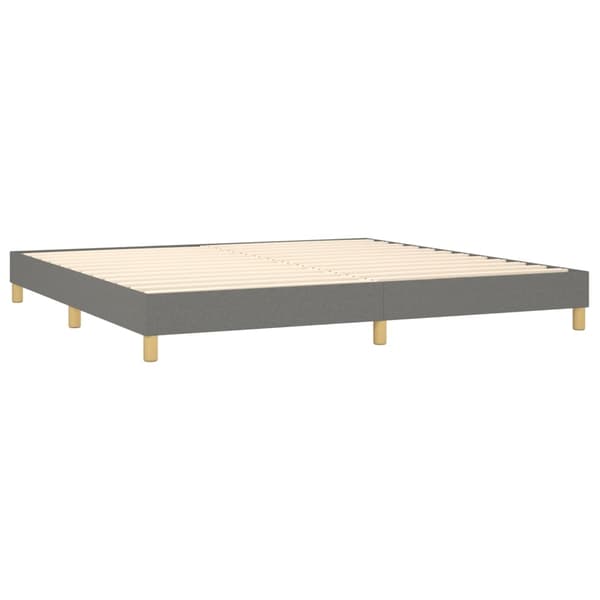vidaXL Ramsäng med madrass mörkgrå 200x200 cm tyg Grå