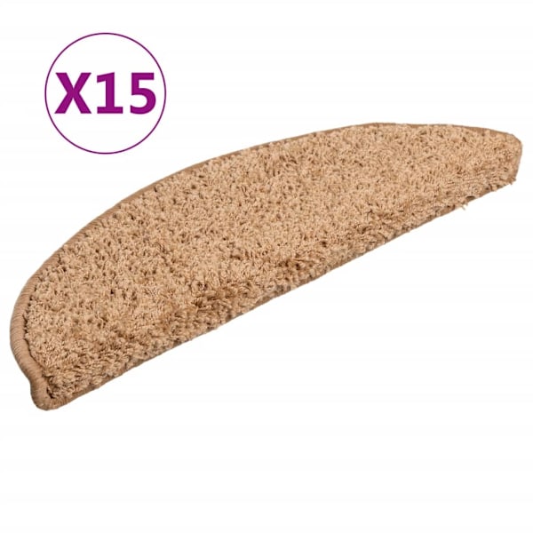 vidaXL Trappstegsmattor 15 st beige 56x17x3 cm Beige