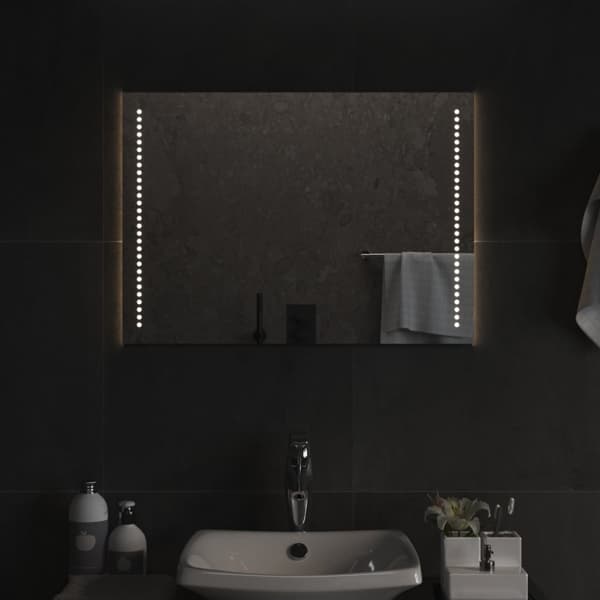 vidaXL Badrumsspegel LED 50x70 cm Transparent