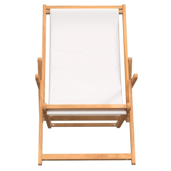 vidaXL Hopfällbar stol massivt trä teak creme Creme