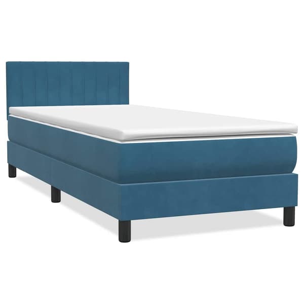 vidaXL Ramsäng med madrass mörkblå 80x210 cm sammet Blå