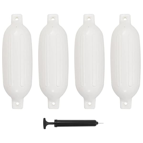 vidaXL Båtfender 4 st vit 58,5x16,5 cm PVC Vit