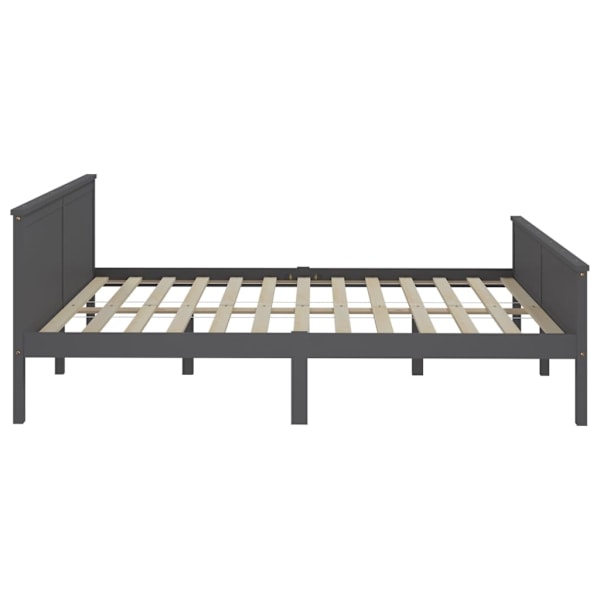vidaXL Sängram grå massiv furu 200x200 cm Grå