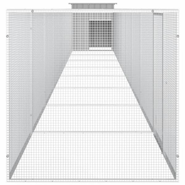 vidaXL Hönsbur grå 900x91x100 cm galvaniserat stål Grå