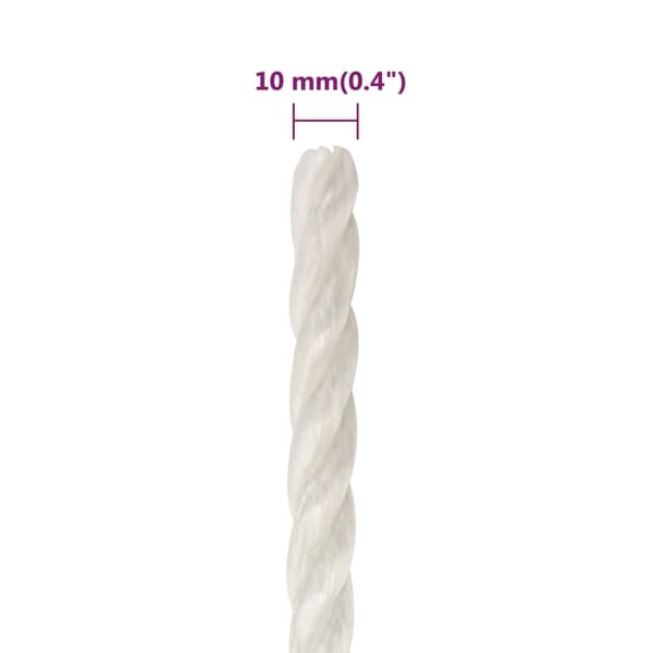 vidaXL Rep vit 10 mm 250 m polypropylen Vit