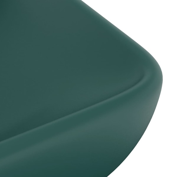vidaXL Lyxigt rektangulärt handfat matt mörkgrön 71x38 cm keramik Grön