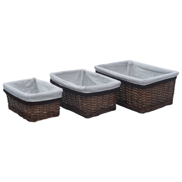 vidaXL Korgar 3 st brun pil Brun