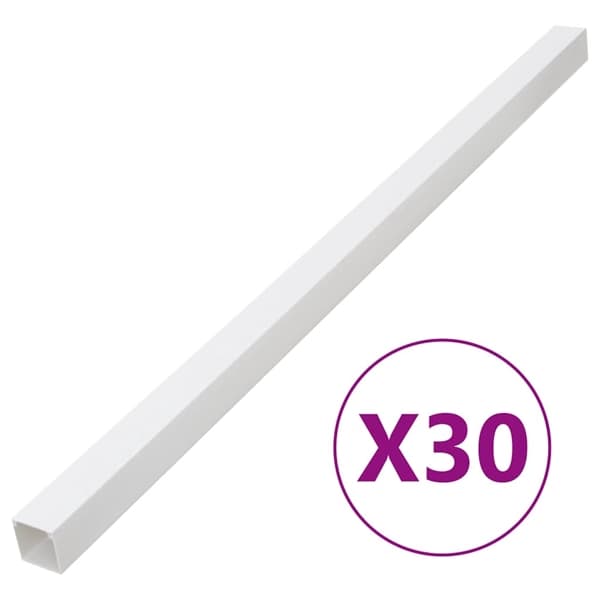 vidaXL Kabelkanal 40x25 mm 30 m PVC Vit