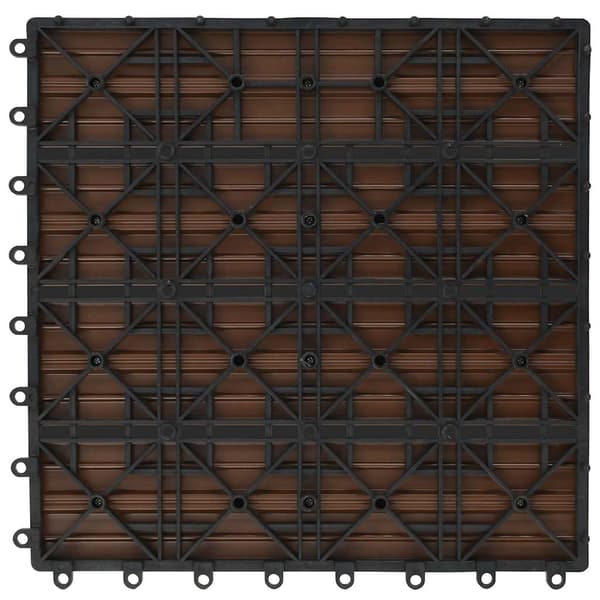 vidaXL WPC Klickgolv 30x30cm 11-pack 1m2 Brun Brun