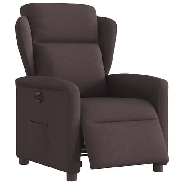 vidaXL Elektrisk reclinerfåtölj mörkbrun tyg Brun