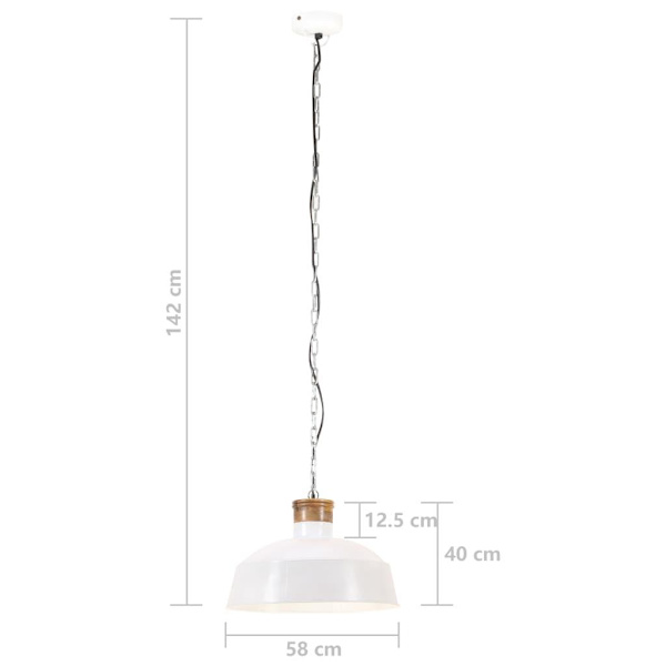 vidaXL Hänglampa industriell 58 cm vit E27 Vit