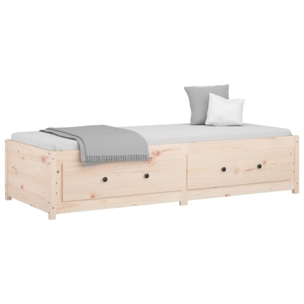 vidaXL Dagbädd utan madrass 90x200 cm massiv furu Brun