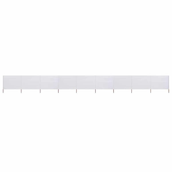 vidaXL Vindskydd 9 paneler tyg 1200x120 cm sandvit Vit