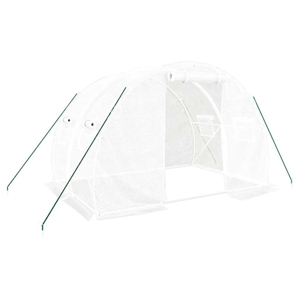 vidaXL Växthus med stålram vit 6 m² 3x2x2 m Vit