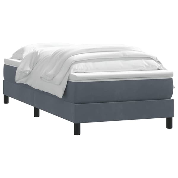 vidaXL Ramsäng med madrass mörkgrå 80x220 cm sammet Grå