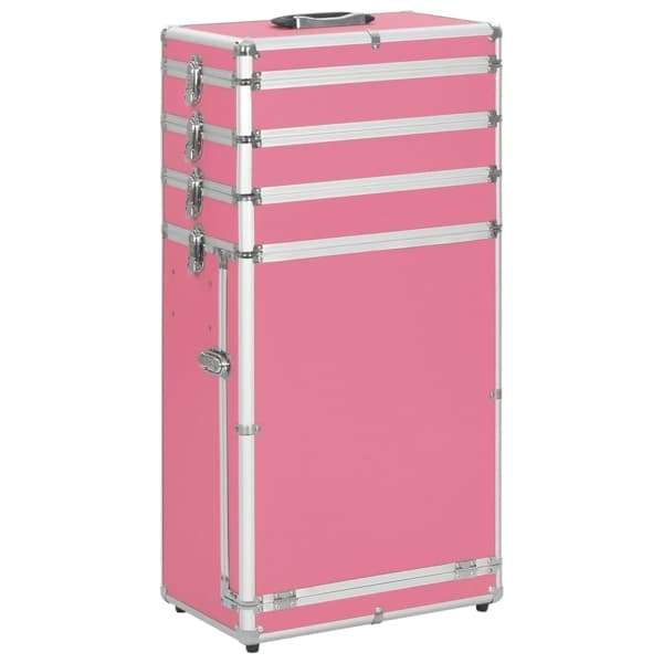 vidaXL Sminklåda aluminium rosa Rosa