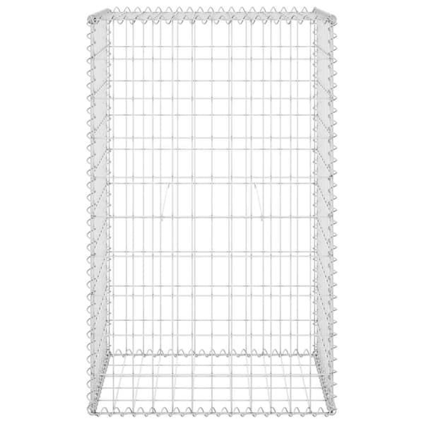vidaXL Gabionmur i galvaniserat stål 60x50x100 cm Silver