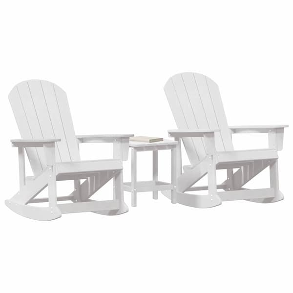 vidaXL Trädgård loungemöbler 3 pcs Vit HDPE Vit