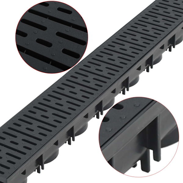 vidaXL Markrännor 12 st plast 12 m