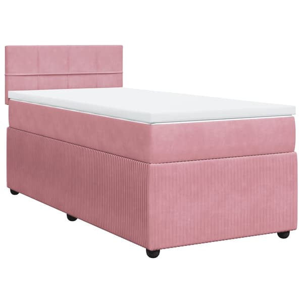 vidaXL Ramsäng med madrass rosa 90x200 cm sammet Rosa