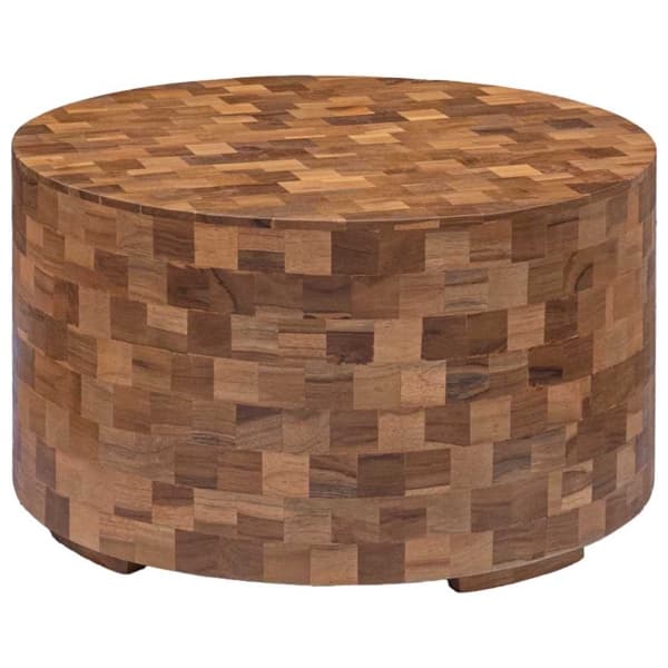 vidaXL Soffbord 60x60x35 cm massivt teakträ Brun