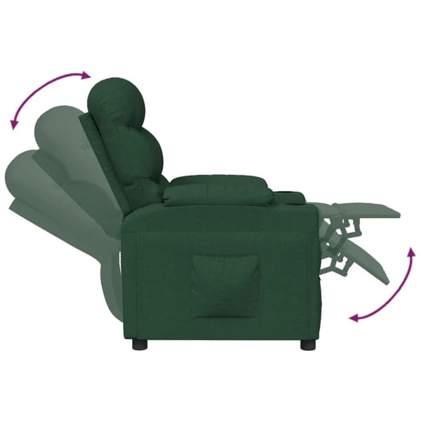 vidaXL Reclinerfåtölj mörkgrön tyg Grön