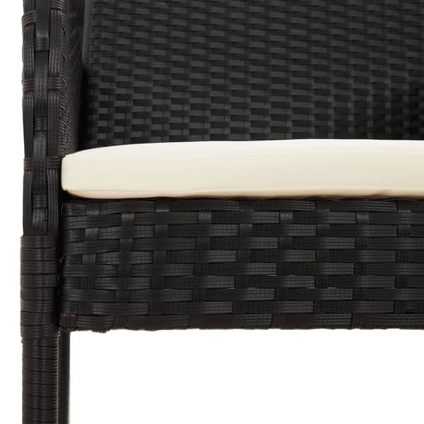 vidaXL Trädgårdsstolar med dynor 4 st konstrotting svart art
