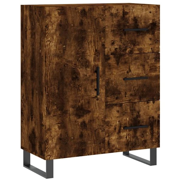 vidaXL Högskåp rökfärgad ek 69,5x34x180 cm konstruerat trä Brun