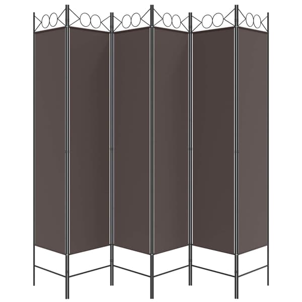 vidaXL Rumsavdelare 6 paneler brun 240x200 cm tyg Brun