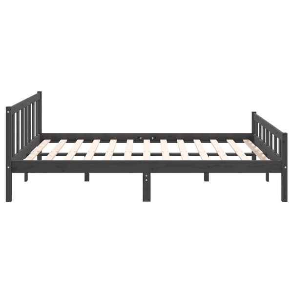 vidaXL Sängram grå massivt trä 150x200 cm Grå