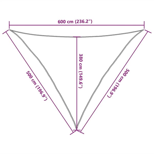 vidaXL Solsegel 160 g/m² triangulär blå 5x5x6 m HDPE Blå