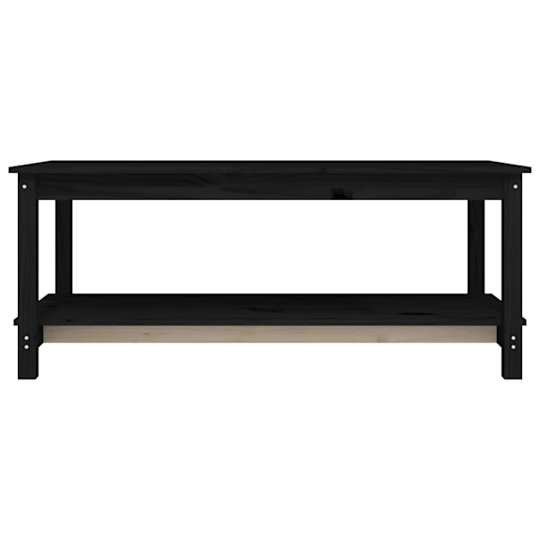 vidaXL Soffbord svart 110x55x45 cm massiv furu Svart