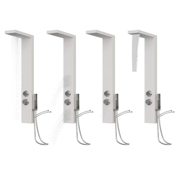 vidaXL Duschpanelsystem aluminium vit Vit