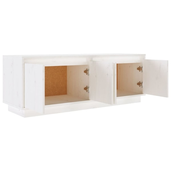 vidaXL Tv-bänk vit 110x34x40 cm massiv furu Vit