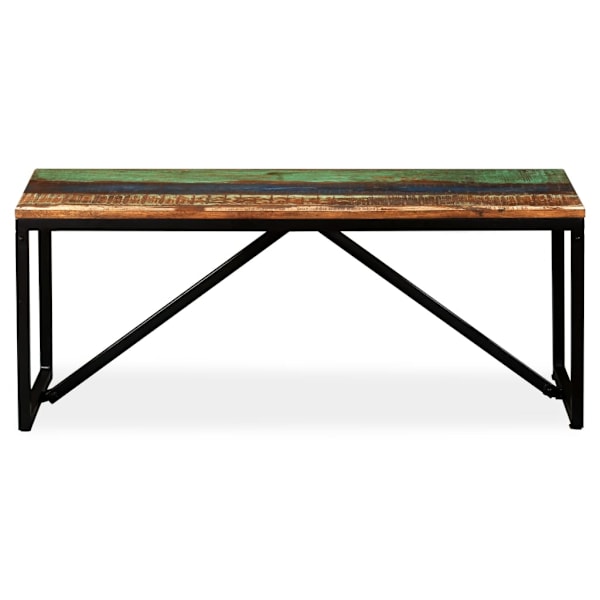 vidaXL Bänk massivt återvunnet trä 110x35x45 cm multifärg