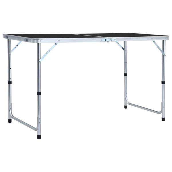 vidaXL Hopfällbart campingbord grå aluminium 120x60 cm grå