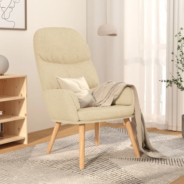 vidaXL Vilstol gräddvit tyg Creme