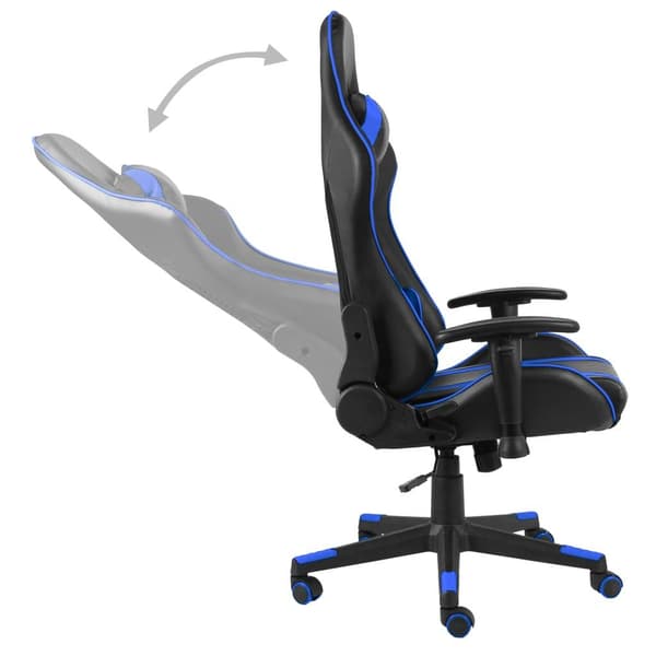 vidaXL Snurrbar gamingstol blå PVC Blå